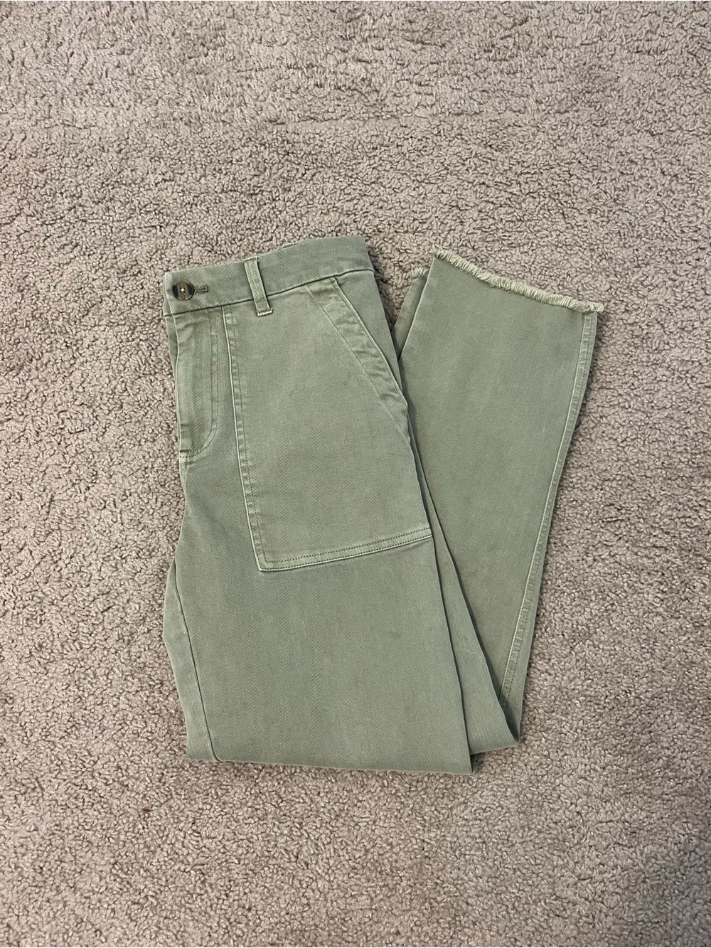 Casual Straight-Leg Pants - Sage Green